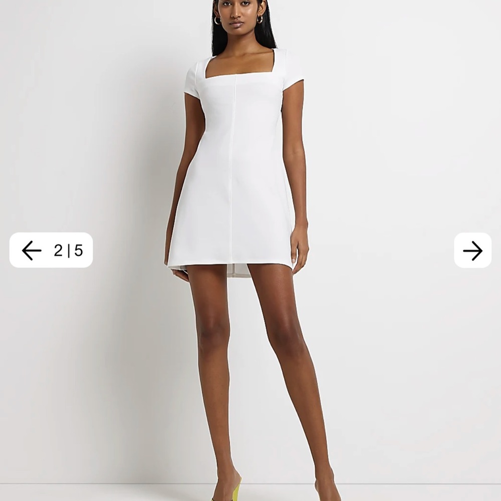 NWT River Island WHITE SHIFT MINI DRESS